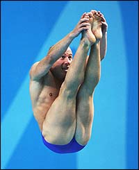 Mark Shipman competes in the 3m springboard diving semi-final
