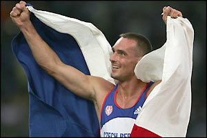 Roman Sebrle takes gold ahead of Bryan Clay and Dmitriy Karpov 