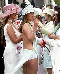 The ladies brave the April weather in Liverpool