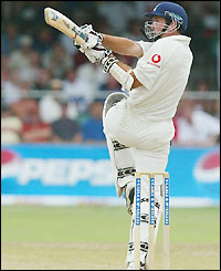 Michael Vaughan makes 32 as England complete an eight-wicket victory