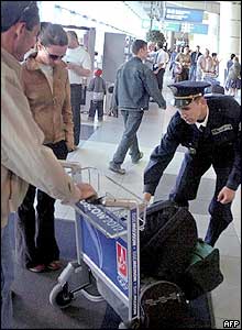 Security checks at Russian airport