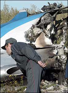 Investigator at scene of Tu-154 crash