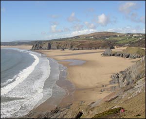 Jeremy Collins, who lives in Southgate, Gower, sent this shot of his local beaches, taken from Pennard Cliffs