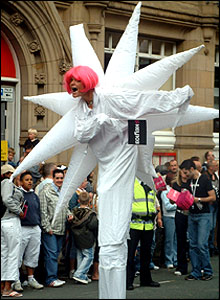 Woman in star costume