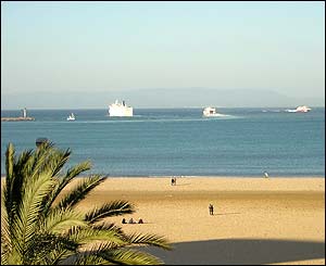 View of Spanish mainland from Tangier