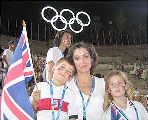 Kevin Malone's picture of his family at the Olympics