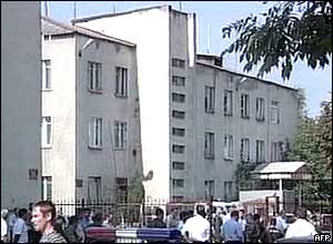 Television footage of the school in Beslan, North Ossetia