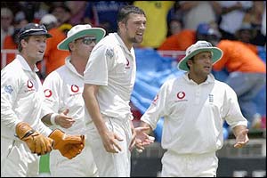 Steve Harmison rues a lbw injury not being given