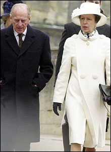 Princess Anne led the way with her father the Duke of Edinburgh
