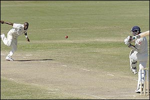 England captain Michael Vaughan in action