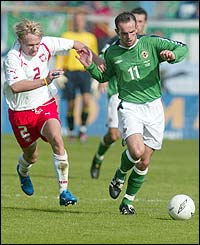 Northern Ireland's Stuart Elliott in action during the World Cup qualifier against Poland
