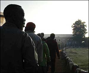 Voters queuing in Thokoza