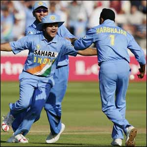 Geraint Jones is out for 10 as England collapse to 62-6