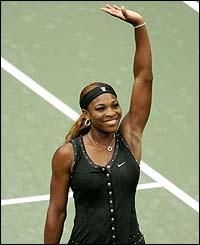 Williams celebrates her win