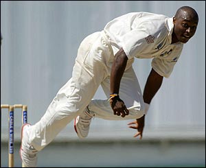 West Indies' Tino Best in action