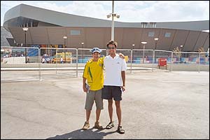 Brothers Samindra and Siddharta Kunti pictured outside the Olympic Judo hall