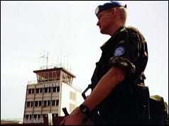 UN soldier at Kigali airport - August 1994