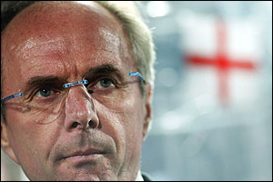 Sven Goran Eriksson looks on as Poland equalise