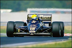 Ayrton Senna in his Lotus-Renault in 1985