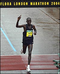 Evans Rutto finishes in two hours six minutes 18 seconds