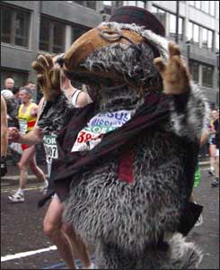 A womble running the London Marathon
