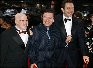 Ricky Gervais with Little Britain's Matt Lucas (left) and David Walliams