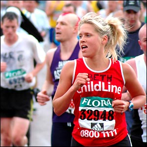 Frank Liang sent us this picture of 'Beth' who was running for the London Marathon for Childline