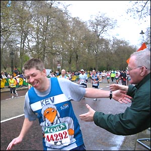 Kevin Flockhart completed his first marathon in 4hrs 50mins 