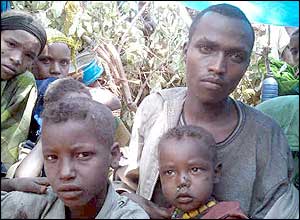 Malnourished children at the camps