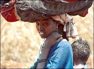 Ethiopian woman on the move