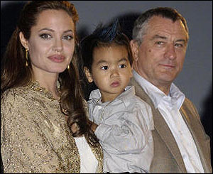 Actress Angelina Jolie, Maddox and Robert De Niro.