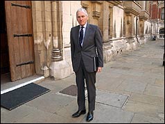 Lord Hutton outside the Royal Courts of Justice