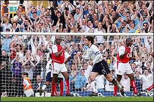 Jamie Redknapp score for Spurs