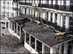 Bomb damage at Brighton's Grand Hotel 