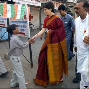 Priyanka Gandhi meets supporters