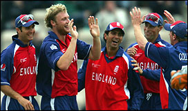 England cricketers celebrate