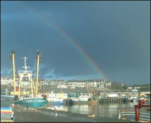 Rainbow over Milford Docks, Milford Haven, sent by Adrian Owens