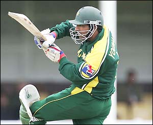 Yousuf Youhana in action for Pakistan against India