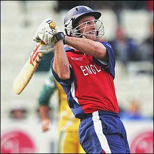 Andrew Strauss plays an attacking stroke