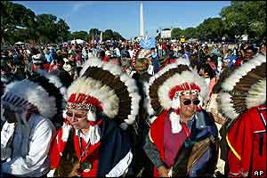 Thousands of native Americans gathered in Washington's National Mall