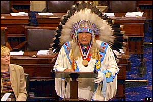 Senator Ben Nighthorse Campbell addresses the Senate