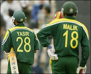 Hameed leaves the crease after being run out