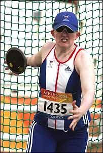 Williams prepares to throw the discus