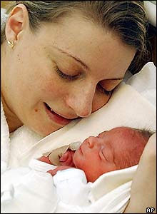 A Hungarian mother and her newborn son