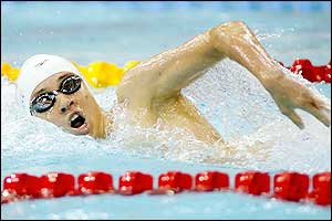 Robert Welbourn swims in the men's S10 400m freestyle final