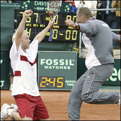 Stefan Koubek celebrates