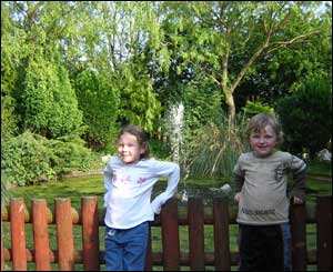 Julie Parmenter's nephew Ethan and his new friend Lauren at Greenacres Farm park in Mancot 