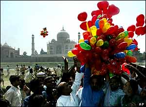 Government officials release balloons to kick off the events.