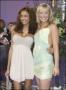 Hollyoaks actresses Sarah Lawrence (left) and Carly Stenson