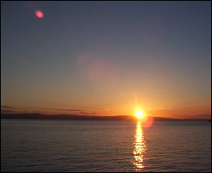 Sunrise in the Mumbles, sent by Mark in Ystradgynlais